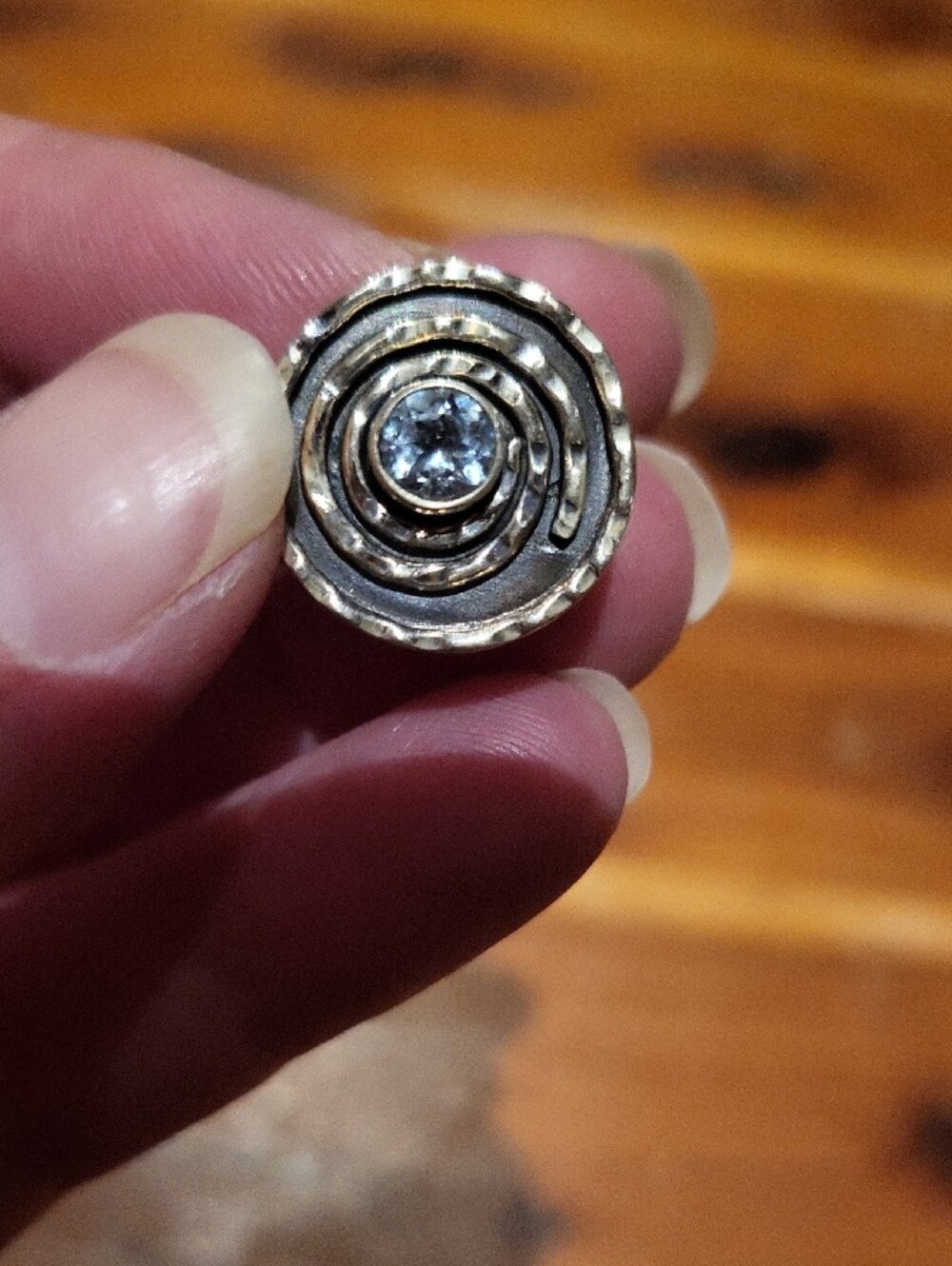Sterling Silver Sundance Time's Circle Ring with Swiss Blue Topaz
